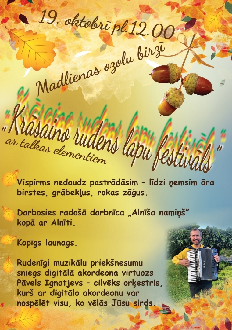 Krāsaino rudens lapu festivāls Madlienā 19.10.2024.