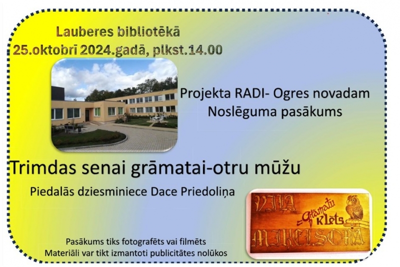 Trimdas senais grāmatai - otru mūžu 25.10.2024.