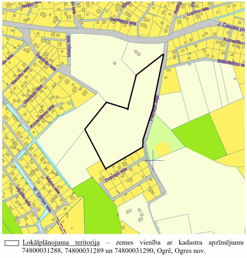 Lokālplānojums Pieneņu ceļš, Ogre 2023