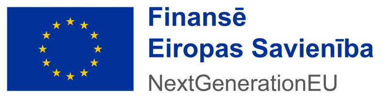 Eiropas savienības īstenota projekta logo - ES karogs, zils fons ar zelta zvaigznēm