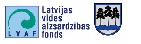 Latvijas Vides aizsardzības fonda logo un Ogres novada pašvaldības ģerboniss