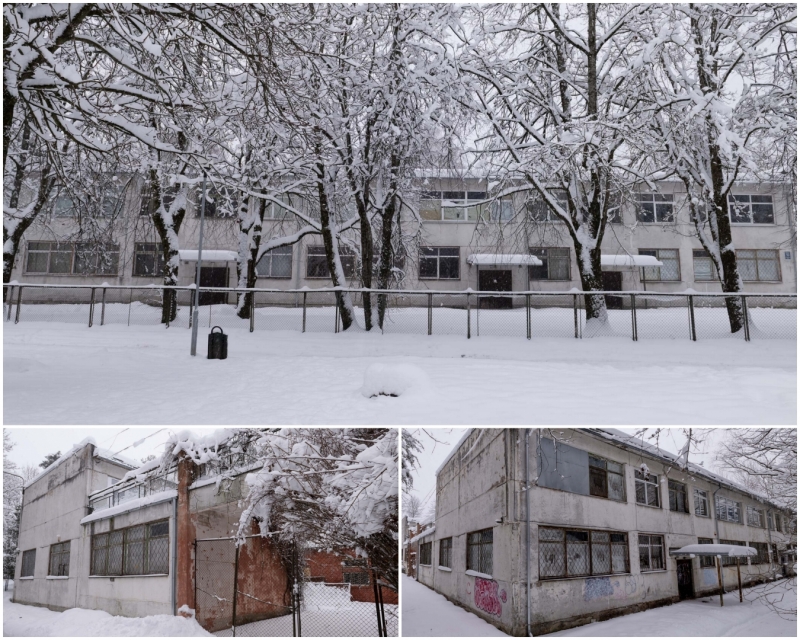 Ēka Mālkalnes pr.10, Ogrē, ziemā 12.2023. kolāža