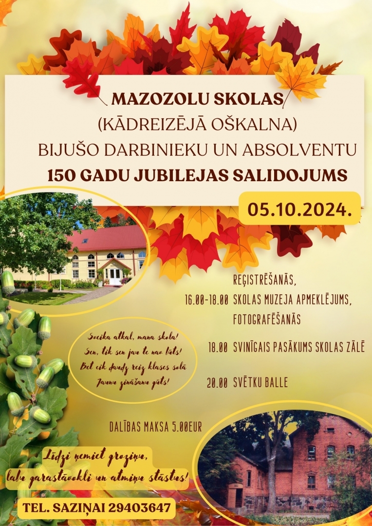 Mazozolu pamatskolas 150 gadu un jaunās skolas ēkas 25 gadu jubilejas absolventu un darbinieku salidojums 05.10.2024.