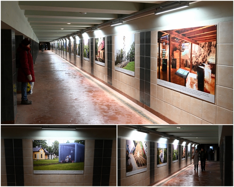 Dažādi fotoattēli Ogres tunelī zem dzelzceļa sliedēm kolāža 12.12.2023