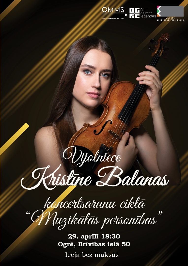 Afiša ar vijolnieci Kristīni Balanas