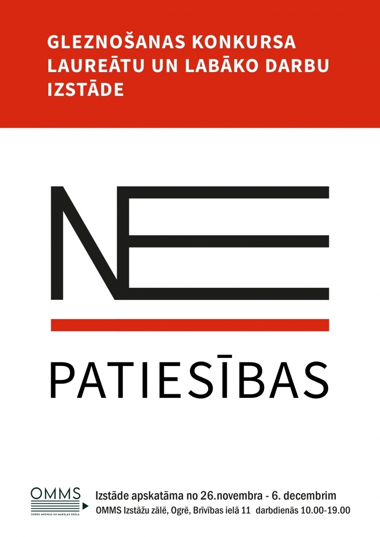 Izstādes afiša, kurā redzams tikai teksts