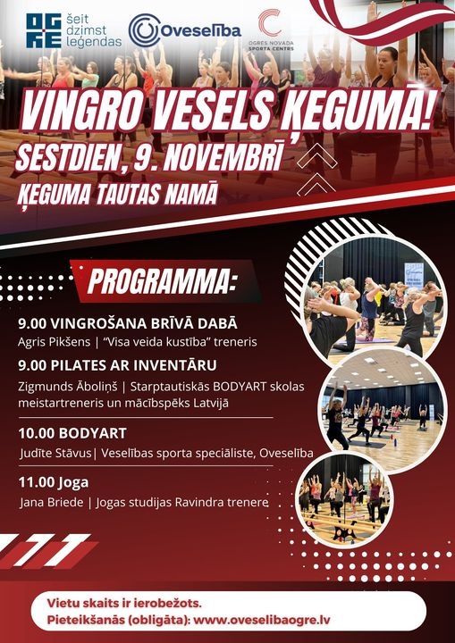 Afiša: "Vingro vesels Ķegumā!" sestdien, 9. novembrī, Ķeguma Tautas namā