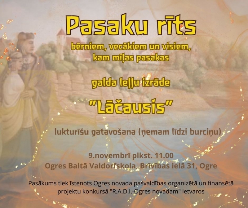 Pasaku rīts Ogres Baltajā Valdorfskolā, galda leļļu izrāde Lāčausis 09.11.2024.