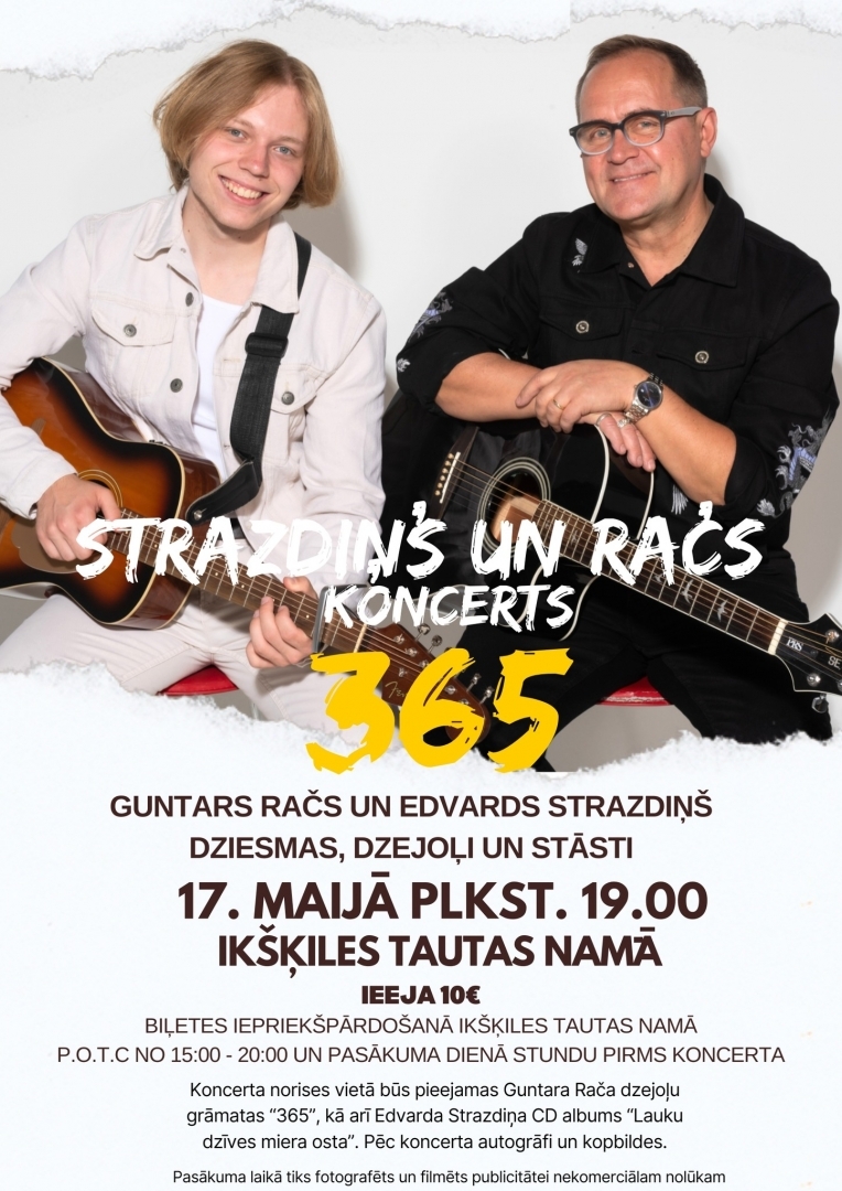 Račs un Stazdiņš ar ģitāru, koncerts Ikšķile 17.05.2024.