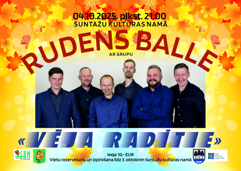 Rudens balle ar grupu Vēja radītie Suntažos. Attēla grupas foto.