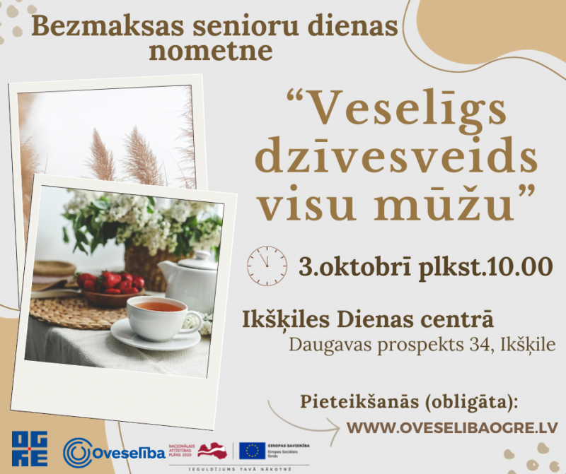 Senioru dienas nometne “Veselīgs dzīvesveids visu mūžu” Ikšķilē
