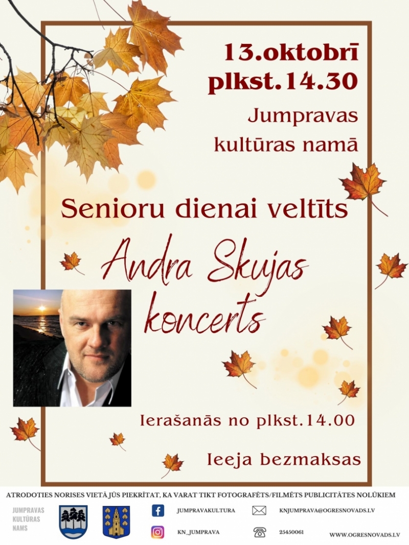 Andra Skujas koncerts Jumpravā plakāts 10.2023.