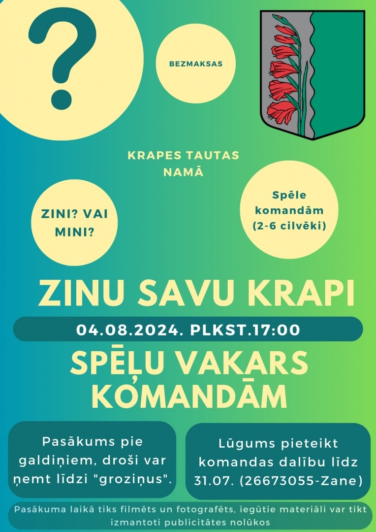 Zinu savu Krapi 04.08.2024.