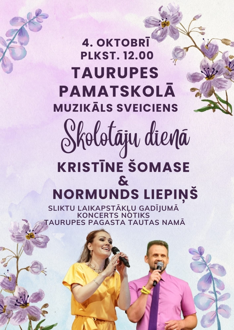 Taurupes pamatskolā muzikāls sveiciens Skolotāju dienā 04.10.2024.