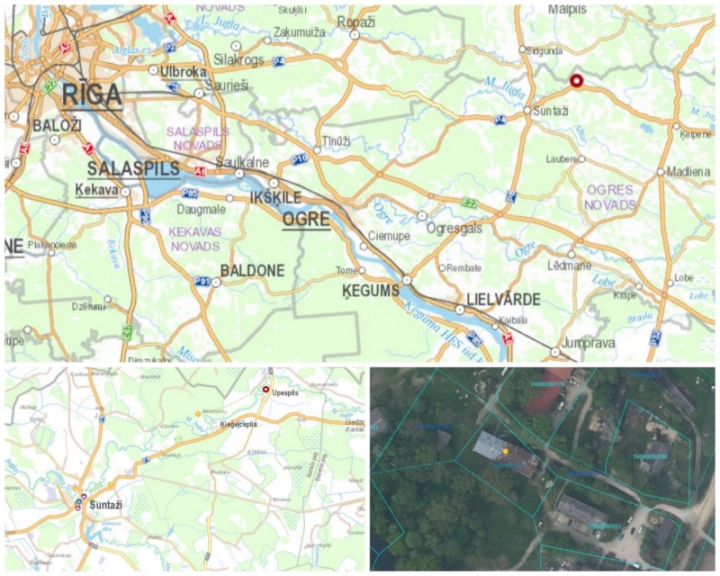 Upespils-2, Suntaži atrašanās vieta kartē