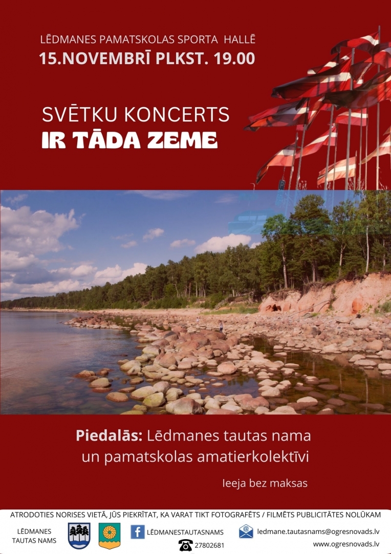 Valsts svētkiem veltīts koncerts IR TĀDA ZEME Lēdmanē 15.11.2024.