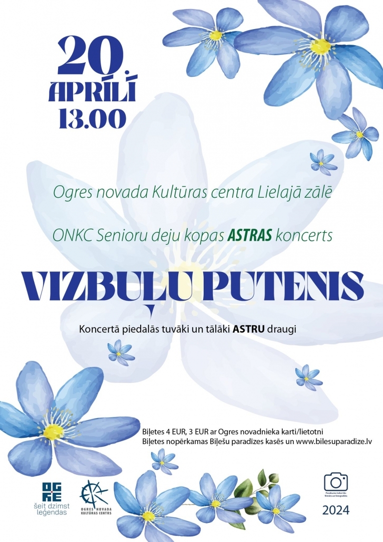 Senioru deju kopas ASTRAS koncerts VIZBUĻU PUTENIS Ogrē 20.04.2024