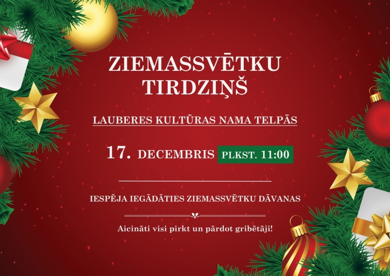 Ziemassvētku tirdziņš Lauberē 17.12.2023