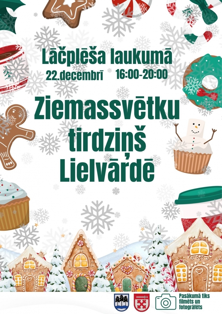Ziemassvētku tirdziņš Lielvāŗdē plakāts 22.12.2023