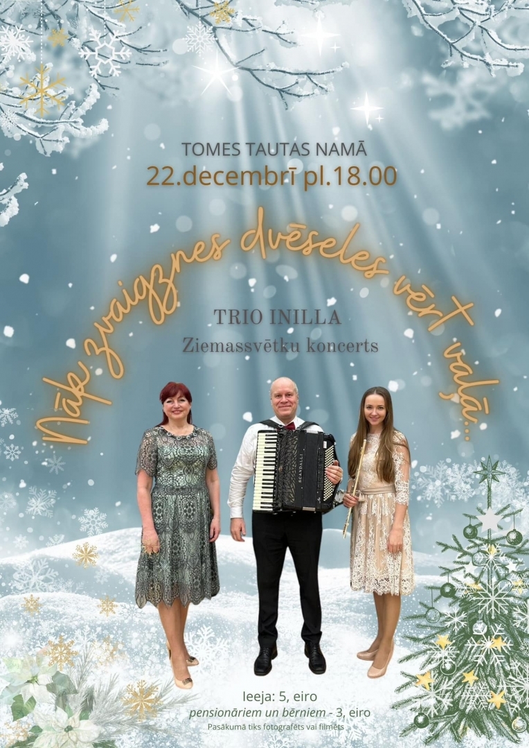 Koncerts NĀK ZVAIGZNES DVĒSELES VĒRT VAĻĀ... Tomē plakāts 22.12.2023