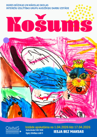 Ogres Mūzikas un mākslas skolas mākslas jomas interešu izglītības grupu audzēkņu darbu 1. izstāde KOŠUMS skatāma līdz 17. aprīlim darba dienās no pl. 11:00 līdz 19:00 OMMS izstāžu zālē, Brīvības ielā 11, Ogrē.