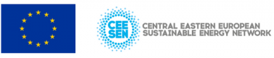 Programmas "Apvārsnis 2020" projekta "Centrālās un Austrumeiropas ilgtspējīgas enerģētikas savienība" (CEESEU) un Eiropas Savienības logo ansamblis