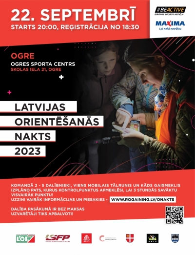 Aicinām pieteikties Latvijas Orientēšanās naktij 2023