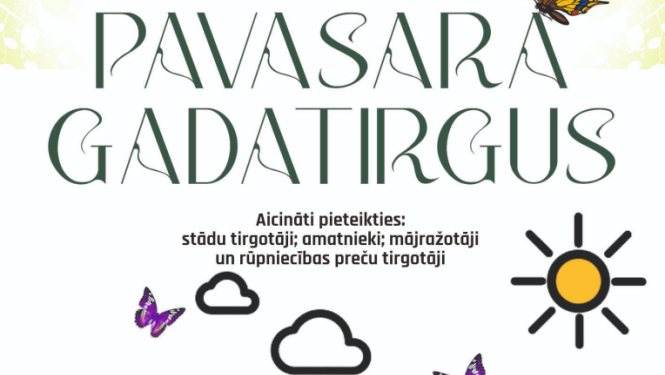 Pavasara gadatirgus Suntažu estrādē 1. maijā no plkst. 9.00 līdz 13.00