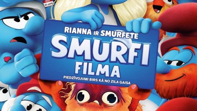 Filma Smurfi Ogres novada Kultūras centrā 1. septembrī plkst. 14.00. Attēla multfilmas galvenie varoņi - smurfi.
