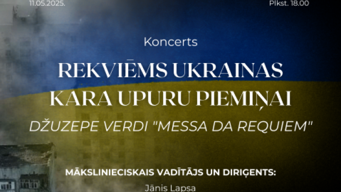 Koncerts REKVIĒMS UKRAINAS KARA UPURU PIEMIŅAI Ogres novada Kultūras centrā 11. maijā plkst. 18.00
