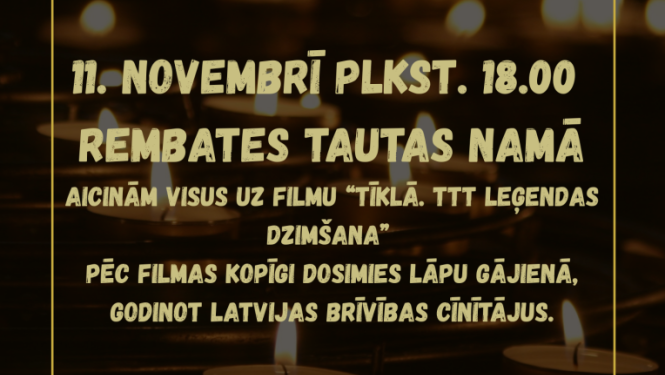 11. novembrī plkst. 18.00 Rembates Tautas namā svētku pasākums