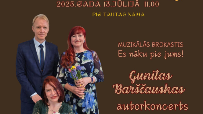 Pie Lēdmanes tautas nama,13. jūlijā plkst. 11.00 Muzikālās brokastis "Es nāku pie jums!" lēdmanietes, Gunitas Barščauskas autorkoncerts ar duetu Inese un Kaspars!