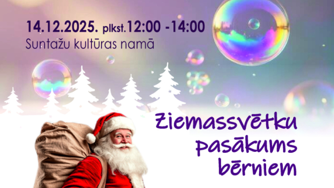 Afišā Ziemassvētku vecītis, ziepju burbuļi un Stičs