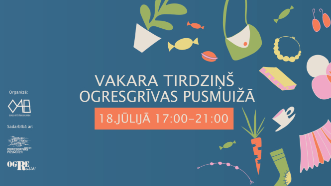 18.jūlijā no plkst. 17.00 līdz 21.00, Ogresgrīvas pusmuižas atjaunotajā staļļa ēkā un tās pagalmā (Ogrē, Rīgas ielā 14a) notiks vasarīgs vakara tirdziņš. 
