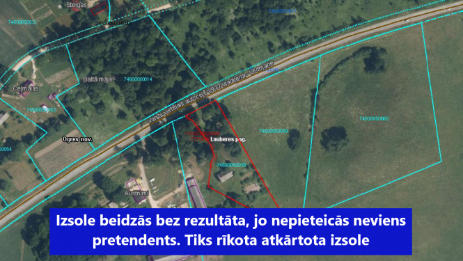  Nekustamā īpašuma – zemes vienības "Brūži", Lauberes pag., Ogres nov., atsavināšanas izsole