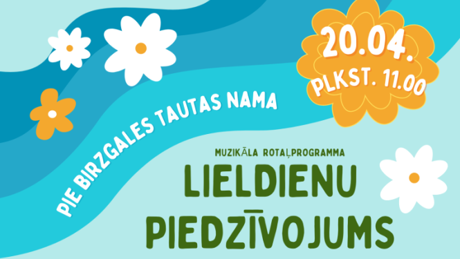 20. aprīlī plkst. 11.00 Pie Birzgales Tautas nama Lieldienu pasākums Ieeja bez maksas