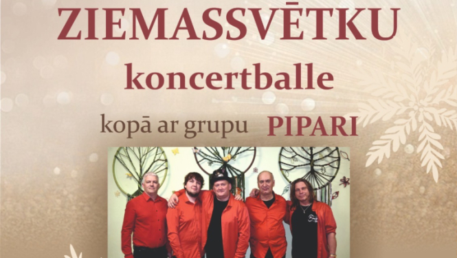 Afiša ar grupu "Pipari" koncertballei Tomē 20. decembrī