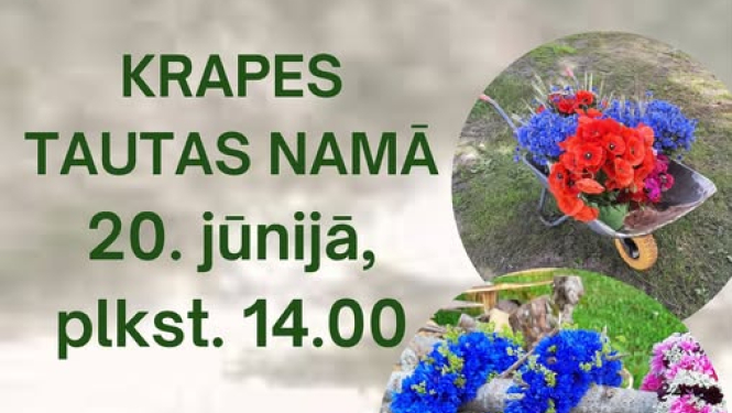 20. jūnijā plkst. 14.00 Krapes Tautas namā Līgo vainagu darināšanas meistarklase.