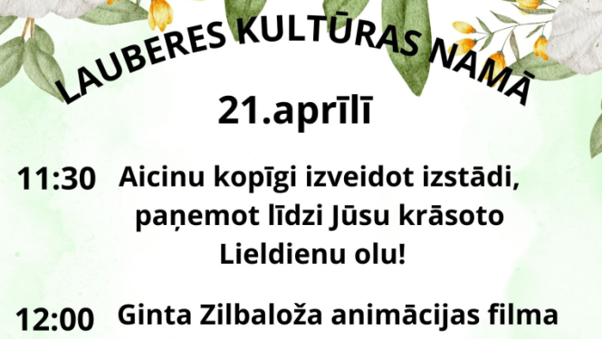 Lieldienu pasākums ar filmas STRAUME skatīšanos Lauberē