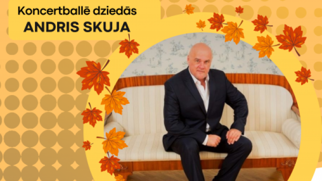 Uz afišas dziedātājs Andris Skuja rudenīgās noskaņās