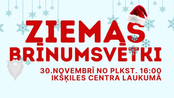 Ziemas Brīnumsvētki 30. novembrī no plkst.16.00 Ikšķiles Centra laukumā 