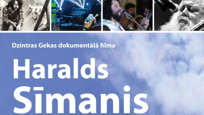 Haralds Sīmanis - dziesminieks un jumiķis. Dokumentālā filma Ogresgala tautas namā 4. septembrī plkst. 19.00. Attēlā H. Sīmaņa foto un jumts - tornītis uz debesu fona