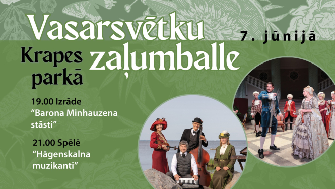 Vasarassvētku zaļumbale Krapes parkā 7. jūnijā plkst. 19.00