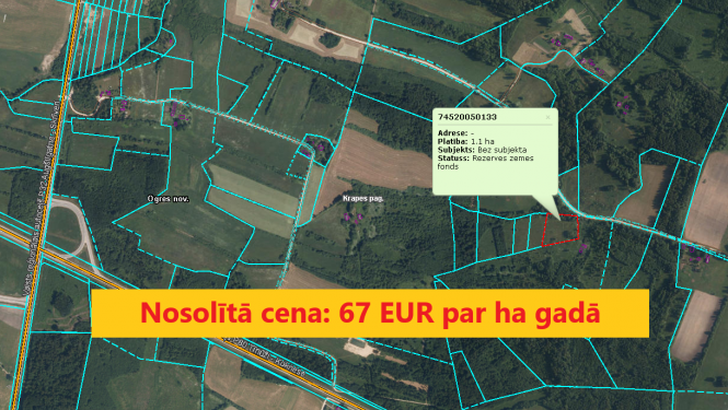 Nekustamā īpašumā “Lakstīgalas”, Krapes pagastā, izsoles noslēgums