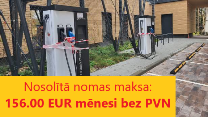 Nomas tiesību izsoles rezultāts - nosolītā nomas maksa elektroauto uzlādes vietai Brīvības ielā 35 ir 156 eiro mēnesī bez PVN