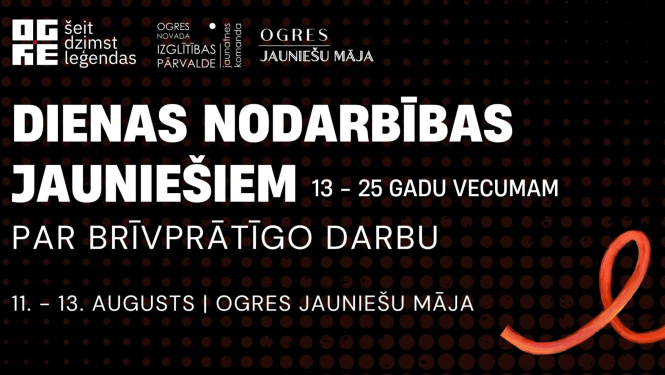 No 11. līdz 13. augustam Ogres Jauniešu māja aicina jauniešus apgūt brīvprātīgo darbu