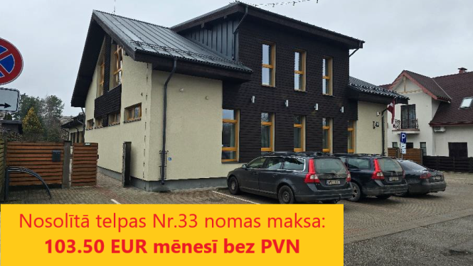 Nomas tiesību izsoles rezultāti - nosolītā telpu nomas maksa Daugavas prospektā 34, telpa 33, Ikšķilē, 103,50 eiro mēnesī bez PVN.