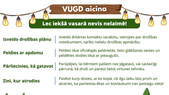 Drošība sākas ar zināšanām un atbildīgu rīcību. VUGD informācija vasarai pieaugušajiem un bērniem