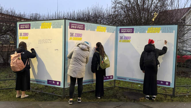 Labo vārdu siena Ogrē akcijas "Dod Pieci" ietvaros