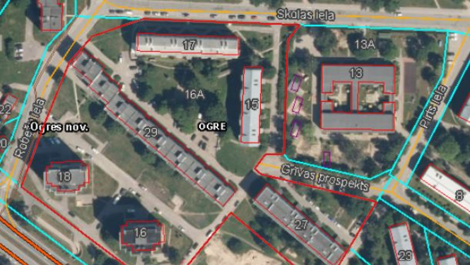 Paziņojums par daudzdzīvokļu dzīvojamai mājai Grīvas prospektā 27, Ogrē, Ogres nov., funkcionāli nepieciešamā zemesgabala noteikšanu